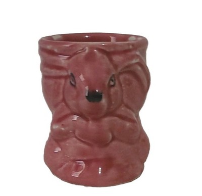 Vintage Royal Art Pottery Pink Rabbit Egg Cup Figural Bunny Longton England MCM