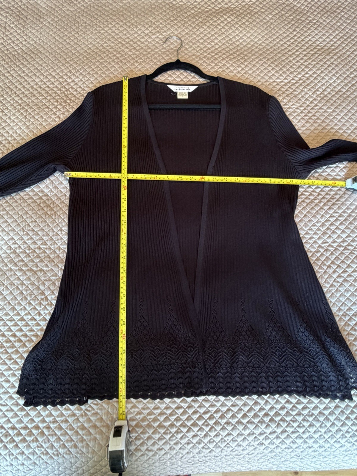 Exclusively Misook Lightweight Open Front Black C… - image 3