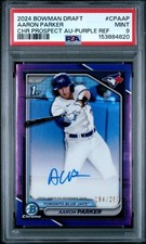 2024 BOWMAN DRAFT CHROME PROSPECT AUTO #CPAAP AARON PARKER 194/250 PSA 9