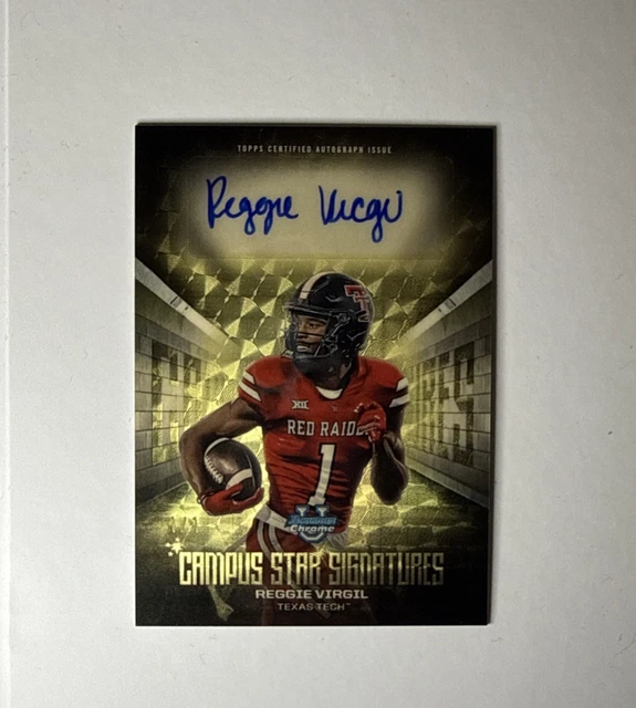 2025 Bowman Chrome U Reggie Virgil Superfractor Auto 1/1 Texas Tech