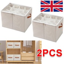 2pcs12 Pairs Foldable Shoe Storage Box with Clear Lids Closet Organiser Wardrobe