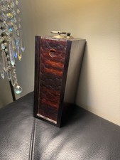 Vintage Handcrafted Wood Faux Stained Glass Cassette Tape Storage Box
