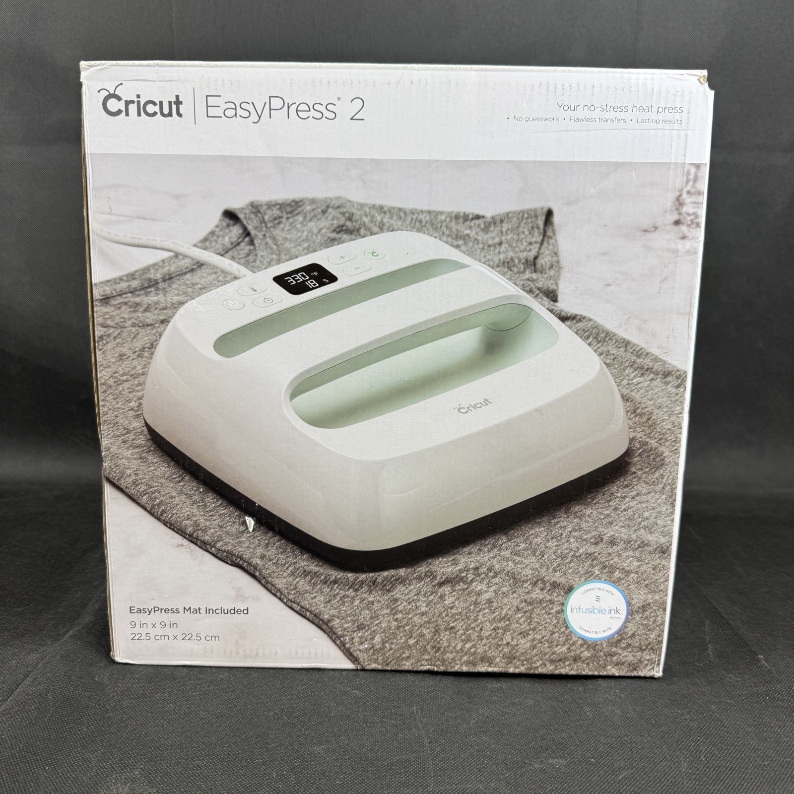 Cricut EasyPress 2 MINT COLOR  9&rdquo; x 9&rdquo; Heat Press Machine OPEN BOX