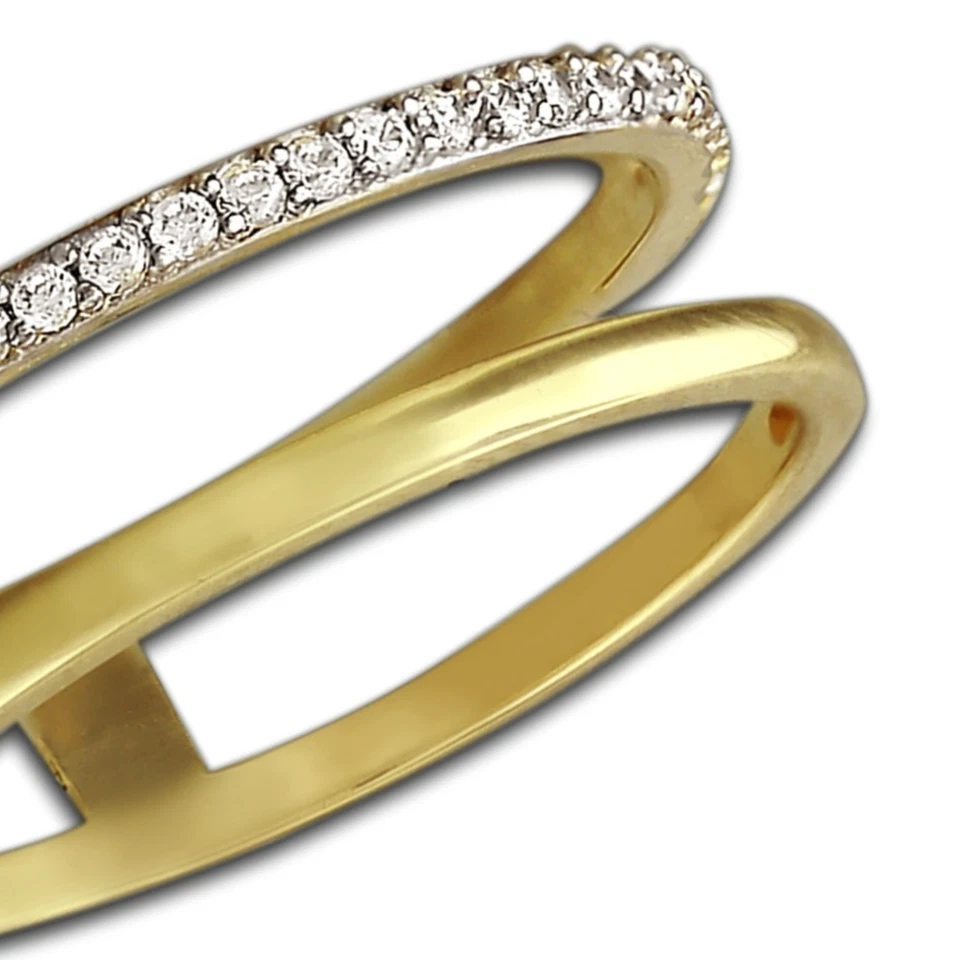 GoldDream 8 Karat Gold Doppel Ring Gr.60 Zirkonia 333er Gelbgold GDR505Y60 - Bild 4 von 4