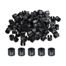 Clothes Hanger Marker Colored Hanger Sizer Garment Tag Number 38, Black 100pcs