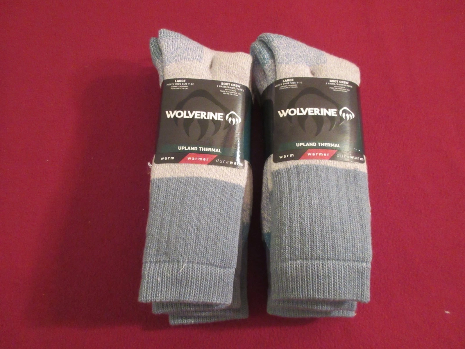 Wolverine Men's Cushioned Wool Insulated Boot Socks 4 Pairs Large GREEN New