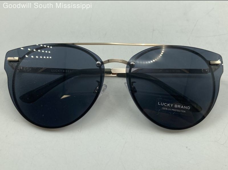 Lucky Brand Capistrano Sunglasses w/ Gold Metal Frame & dark Lenses