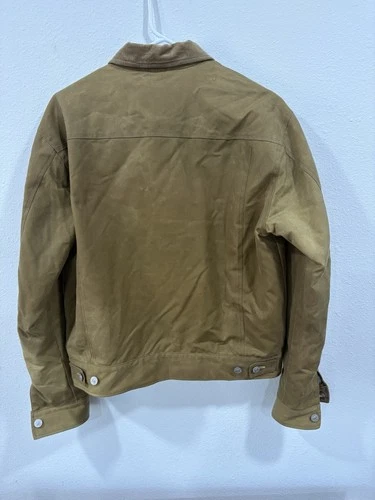 Buck Mason Men's M Khaki Waxed Canvas Trucker Jacket Corduroy Collar NWT image 4