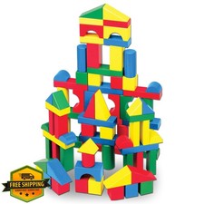 Melissa Doug Wooden Blocks 100pc Sorting Stacking Classic FSC