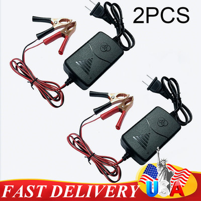 2PCS Car Battery Charger Maintainer 12V Trickle RV for Motorcycle Truck/ATV Auto