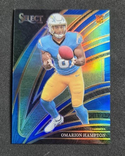 2025 Panini Select - Club Level Omarion Hampton #202 Blue Prizm /99 (RC)