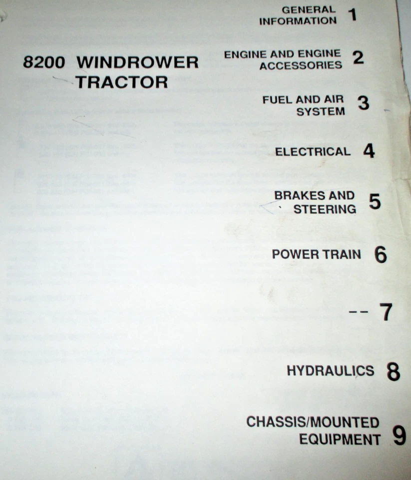 Hesston 8200 Windrower Tractor Parts Catalog Manual Book ORIGINAL 12-1991 - Image 2 of 4