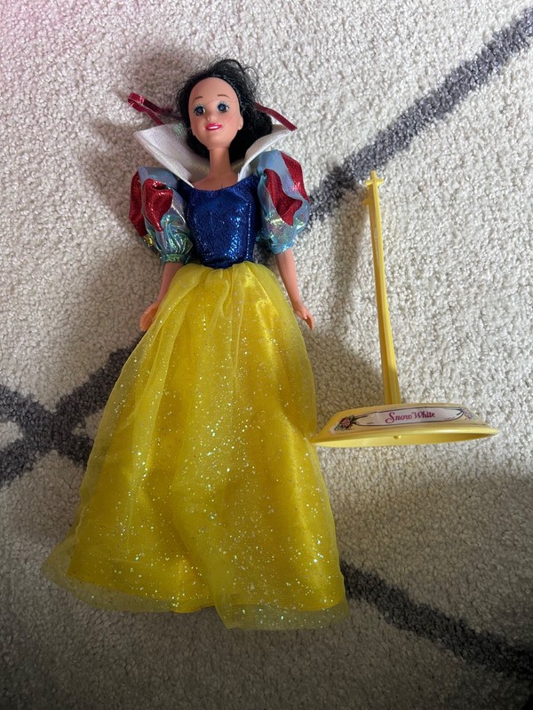 Vintage 90s Snow White Barbie Disney Princess Mattel Inc. Sparkle Eyes No Shoes
