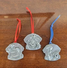 Enesco 2001 Harry Potter Collectible Pewter Magnets LOT (3) DIY'd XMAS Ornaments