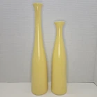 Rare Vtg. Royal Haeger Larry Laslo Art Deco Stoneware Yellow Set Of Two Vase 13"