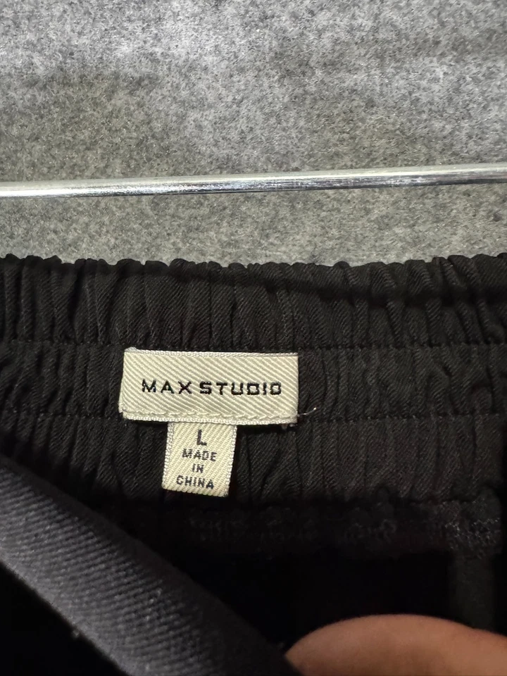 Pantalones Max Studio Mujer Grandes Negros Pull On Pierna Ancha Carrera Oficina Profesional Foto 2 de 4