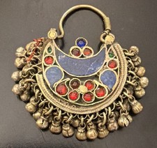 Afghan Jewelry, Afghan Boho Pendant, Tribal, Beads Tassels Kuchi Gypsy Pendant