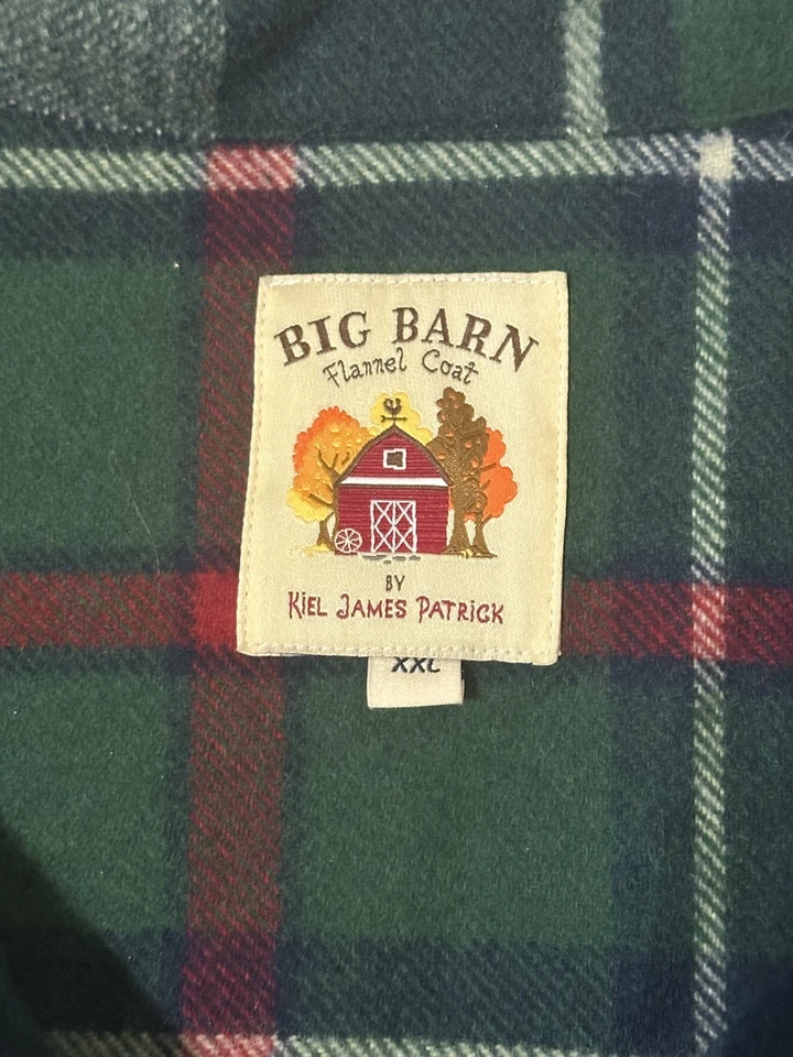 Abrigo chaqueta de franela Kiel James Patrick Big Barn para hombre 2XL mezcla de lana a cuadros verde Foto 2 de 4