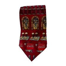 Coca Cola Neck Tie Red Pattern Excellent Preowned 56  
