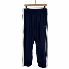Vintage ADIDAS Track Pants Mens Three Stripe Tear Away Dark Blue Medium Sports