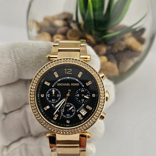 NEW MICHAEL KORS MK6263 PARKER WOMEN'S WATCH GREEN DIAL GOLD BRACELET GOLD CASE