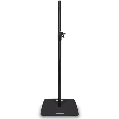 QTX Black Speaker Stand with Square Base Adjustable 104-182cm 35mm Pole