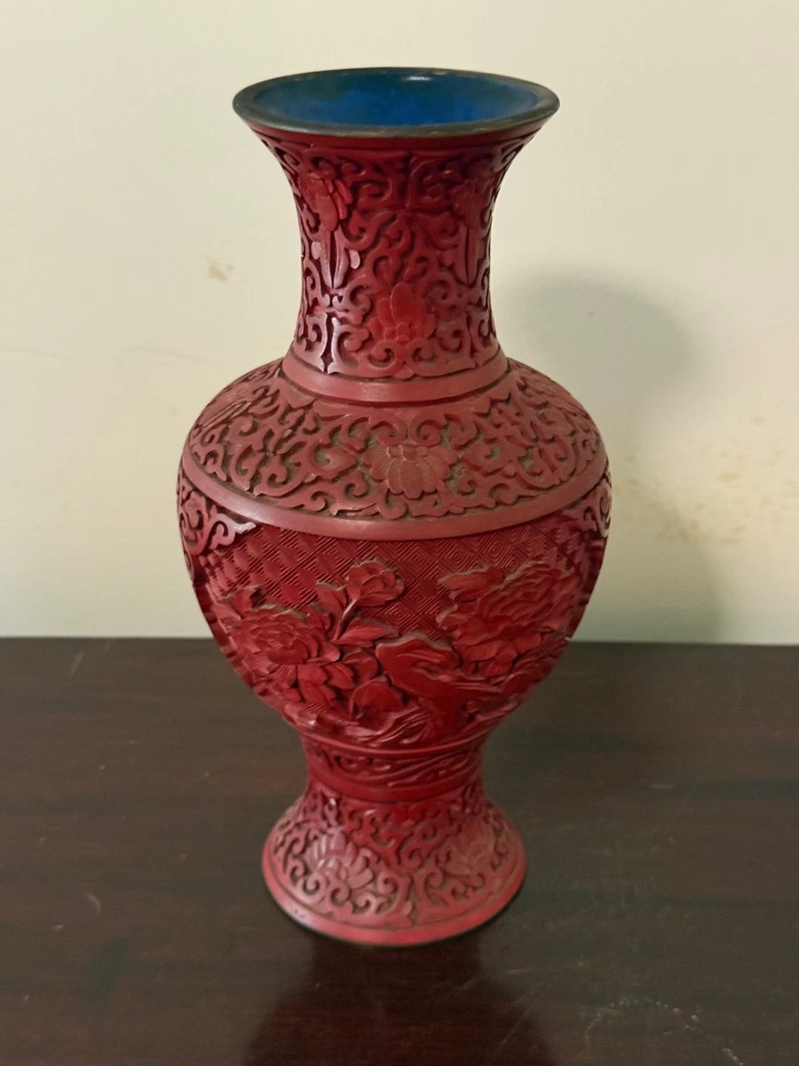 红色中国古董花瓶| eBay
