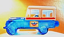 AVON COLLECTIBLE EMPTY USPS BLUE WHITE RED MAIL TRUCK 22787. CLOSURE CAP BROKEN