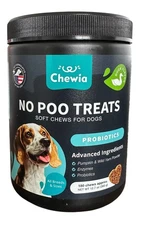 No Poo Chews for Dogs - Coprophagia Deterrent - Probiotics for Digestive Health
