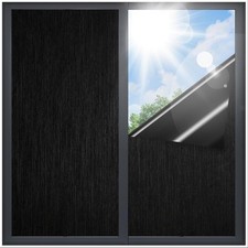 Black Light-blocking Privacy Protection Decorative Window Film Brushed Texture