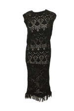 M&S Women's Dress Size S Black Crochet Lace Crew Neck New