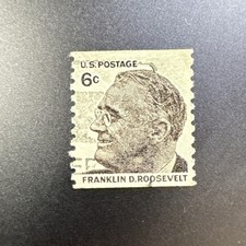 Franklin D. Roosevelt 6 Cent U.S. Postage Stamp from Roll Cancelled