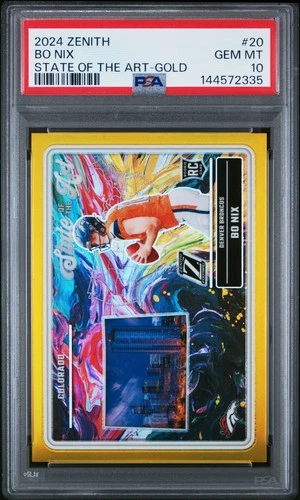 2024 PANINI ZENITH STATE OF THE ART GOLD #20 BO NIX ROOKIE RC 8/10 PSA 10