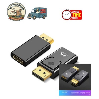 Dual DisplayPort to HDMI Adapters - Robust HD Quality for Projects & Home Use