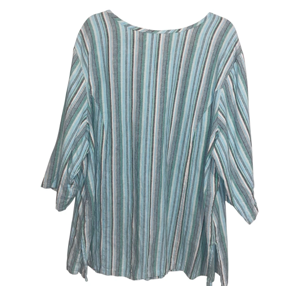 Blusa túnica Roamans Top Mujer Talla Grande 32 W Playa Costera Lagenlook Foto 2 de 4