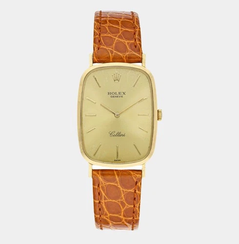 Vintage 1976 Men's Rolex Geneve Cellini 18K Yellow Gold Manual watch Ref. 4113