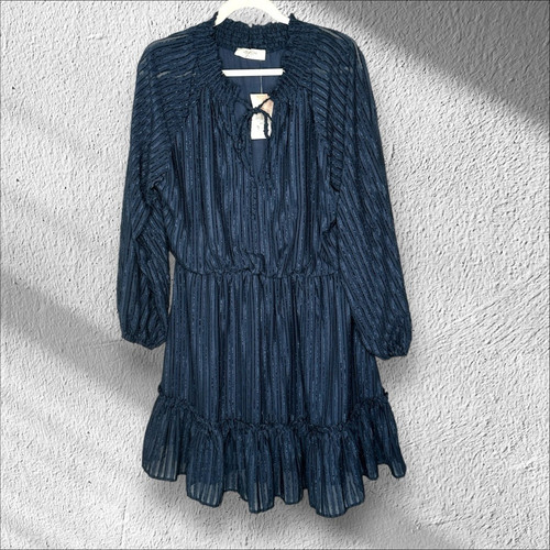 A Beautiful Soul blau Prärie Stil Kleid Rüschensaum Größe X 10/12 Neu mit Etikett Arula - Bild 1 von 15