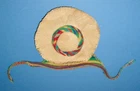 Vintage Barbie PAK Knit Accessories  Straw Hat with Multicolored Striped Scarf