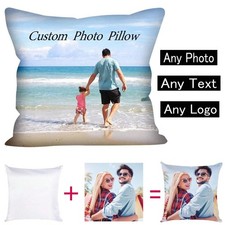 Personalised Photo Cushion Cover Custom Pillow Case Gift Home Decor UK