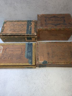 Antique Cigar Box Lot Iola Little Bouquet Sweet Repose Marguerite 4pc