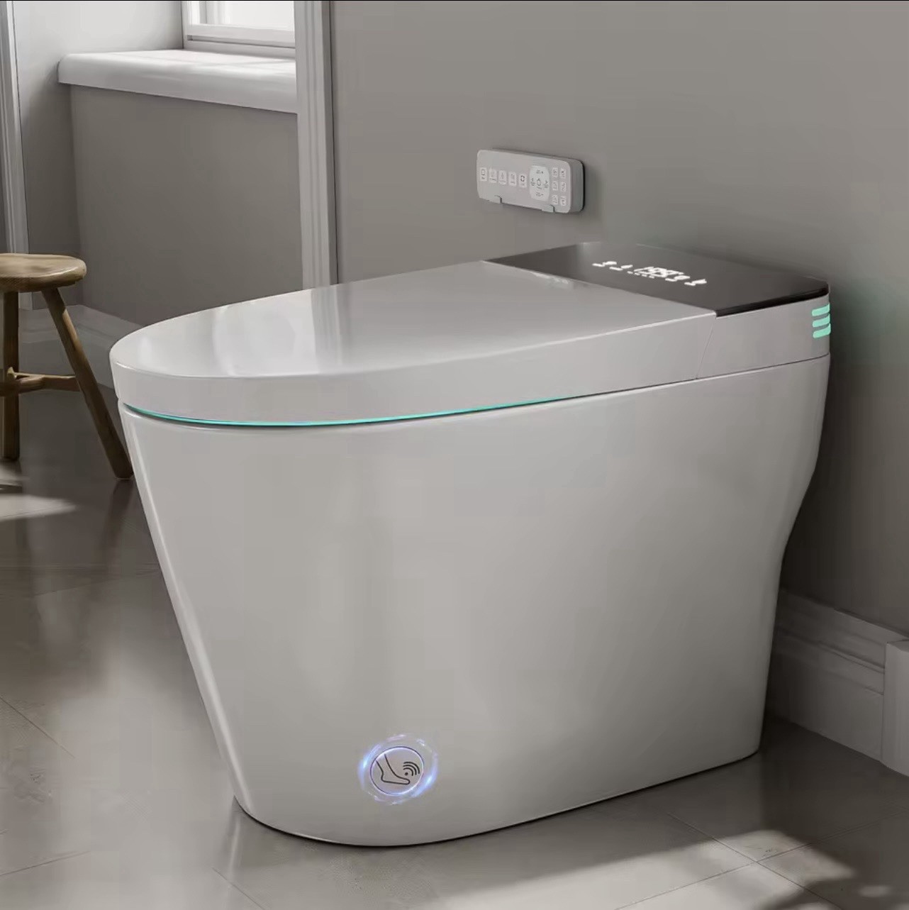 Smart Toilet with Built-in Bidet, AUTO Open/Close, Warm Wate