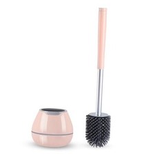 Toilet Brush and Holder Set Toilet Bowl Cleaner Brush, Toilet Silicone Pink