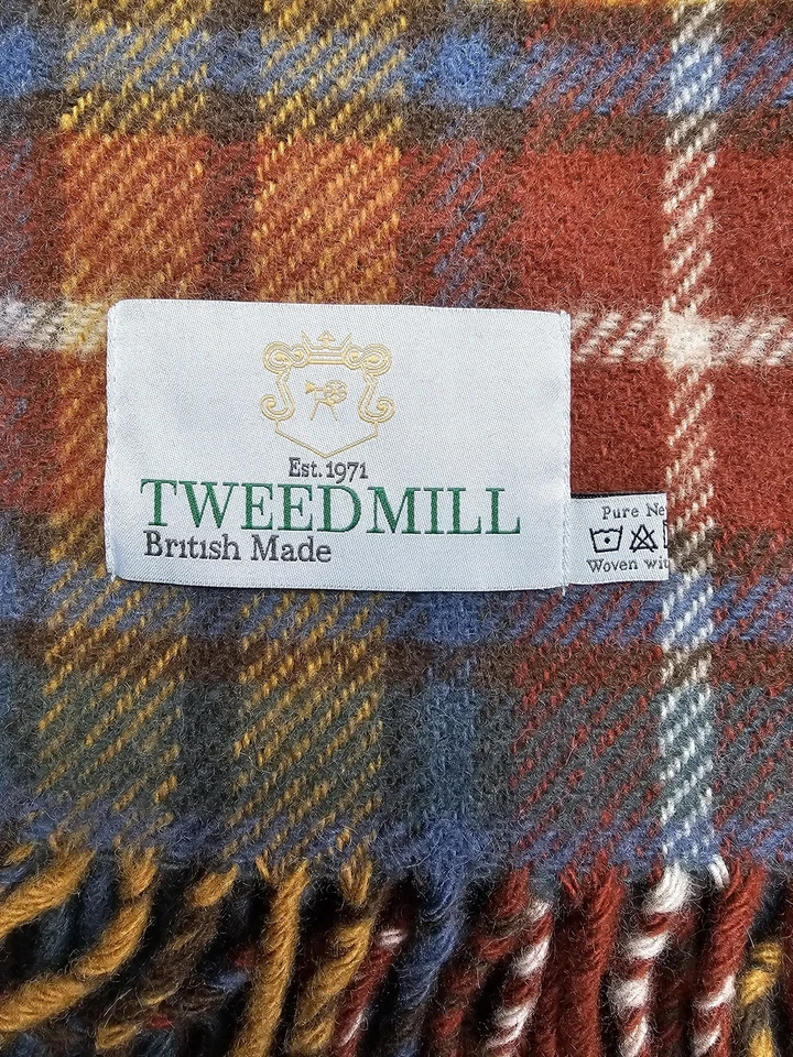 Tweedmill Scarf One Size Pure New Wool Tartan Plaid Fringe British Made - Image 2 of 4