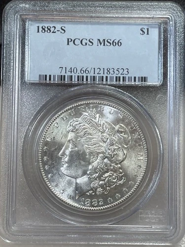 1882-S Morgan Silver Dollar $1 PCGS MINT STATE 66 MS 66 RARE HIGH GRADE