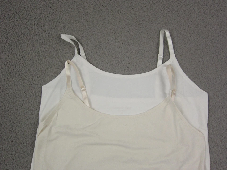 Lote de 2 camisetas sin mangas Coldwater Creek vintage para mujer extra pequeñas XS blancas beige Foto 2 de 4