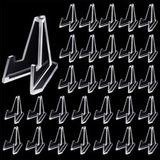 Jetec 30 Pieces Coin Stand Mini Acrylic Easel Stands Display Clear