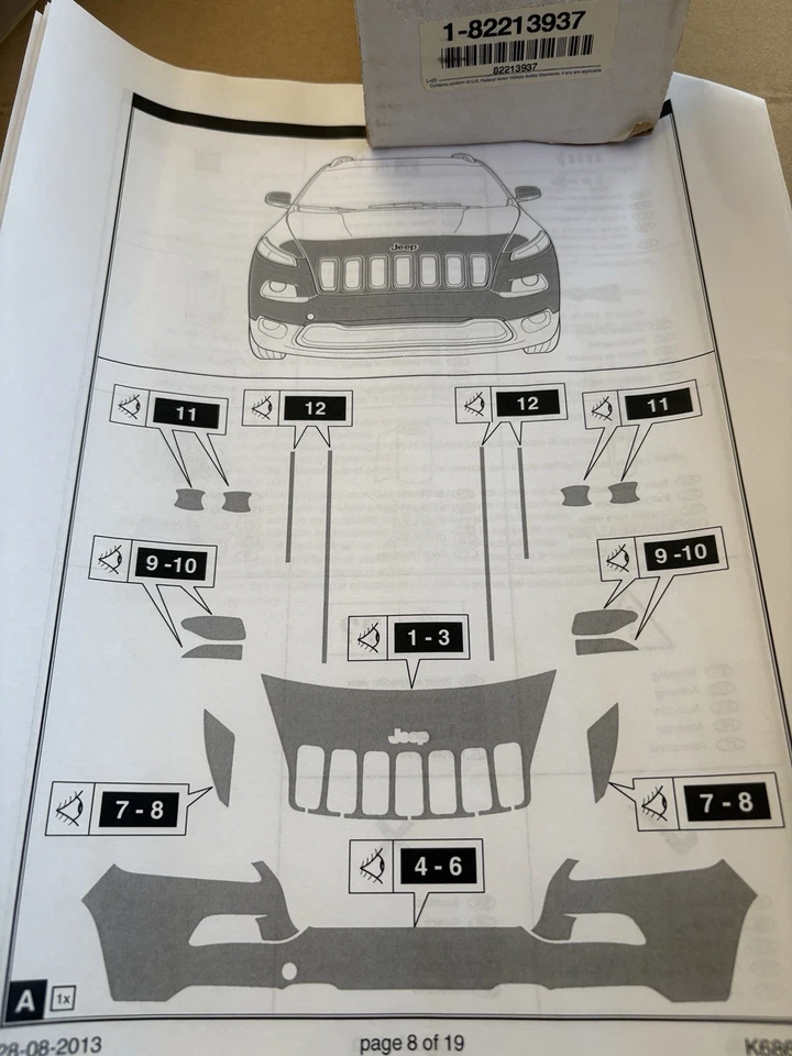 Mopar Jeep Cherokee Exterior Clear Protection Film 82213937 Bumper - Image 3 of 4