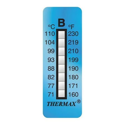 Thermax Temp Indicator, Strip, Blue, 10PK 80609 Thermax 80609 Polyester