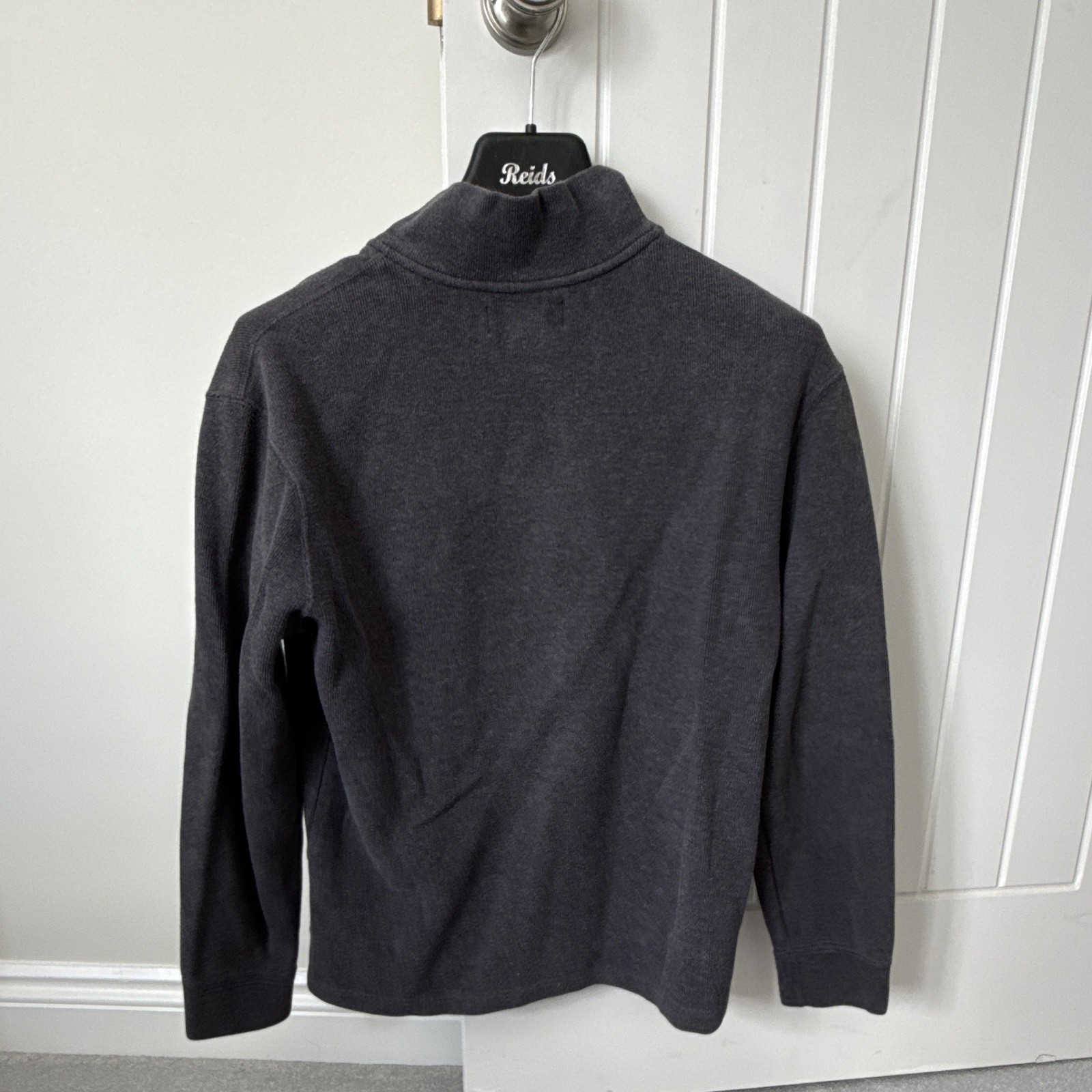 Polo Ralph Lauren Men's Grey 1/4 Zip Mock Neck Knit Logo Jumper Size M 4