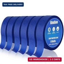 Rindion 6 Rolls Blue Painters Tape, Multi-Surface Masking Tape, 132 Yd Premium P